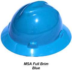 BLUE MSA Hard Hat Full Brim STAZ ON Suspension  