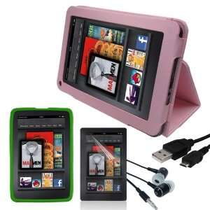   Case + Clear Screen Protector + Headphone + USB Cable for Kindle Fire