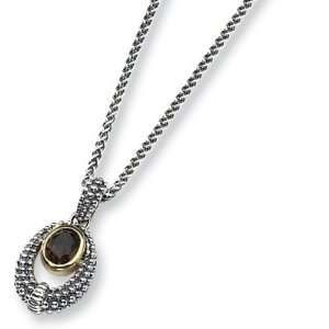  1.19 CT Smoky Quartz Necklace 18in/Sterling Silver 
