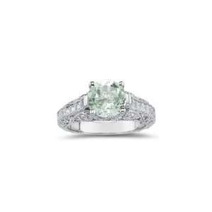  1.07 Cts Diamond & 1.58 Cts Green Amethyst Ring in 18K 