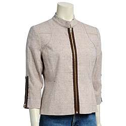 Sharagano Womens Linen Casual Jacket  