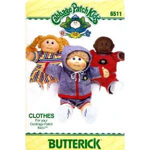  Butterick 6511 Sewing Pattern Cabbage Patch Kids Clothes 