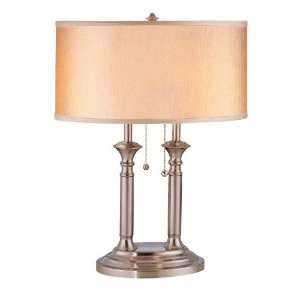  Polished Silver Twin Column Table Lamp: Home Improvement