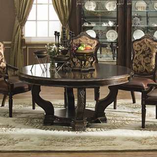 Antiqued Chestnut Round Dining Table 66 Inch FREE S/H  
