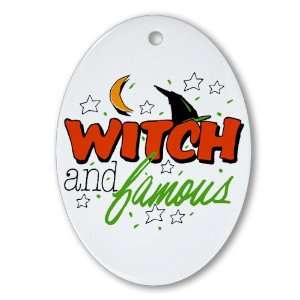   (Oval) Halloween Witch and Famous with Witch Hat 