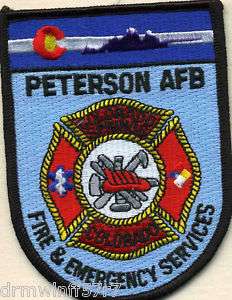 Peterson Air Force Base, Col. Springs, CO fire patch  