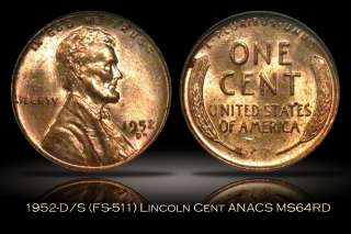  2206 FS 511 Lincoln Wheat Cent ANACS MS64RD old holder Variety  