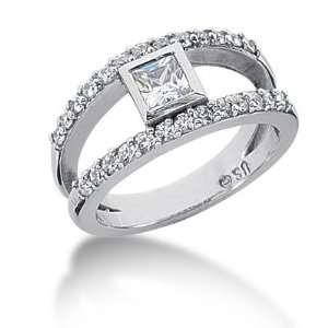  0.85 Ct Diamond Diamond Ring Engagement Princess cut 14k 