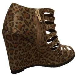Coconuts Womens Oliver Leopard Print Wedge Sandals  
