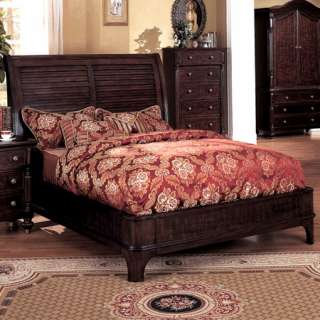   Modern Mahogany Brown King Panel Bed Only Bedroom Furniture  