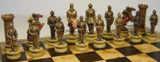 MEDIEVAL TIMES WARRIOR Chess Set W 16 BURLWOOD Board NEW  