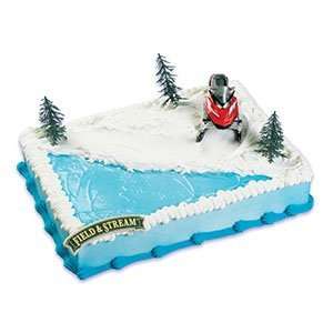 Snowmobile Cake Topper Decorating Kit : Toys & Games : 