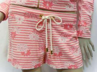 NWT JUICY COUTURE Daisy Pink Tracksuits Hoodie Shorts  