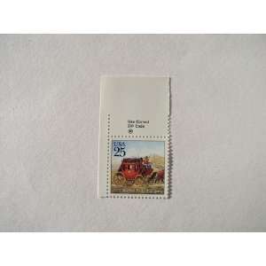   1989 25 Cents US Postage Stamp, S# 2434, Stagecoach 