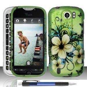 Apple Green Butterfly Flower Design Protector Hard Cover Case for HTC 