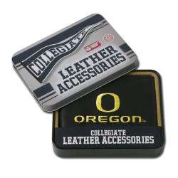Oregon Ducks Mens Black Leather Bi fold Wallet  
