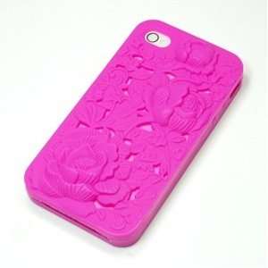  Case Star ® Hot Pink 3D Rose Pattern Silicone Skin Case 