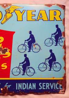 Vintage GOOD YEAR CYCLE TYRES RARE porcelain enamel sign c1920s 