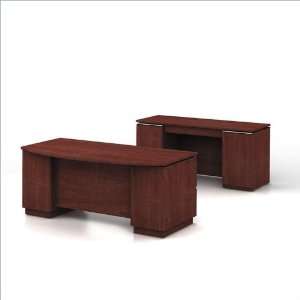   Wood Computer Desk Configuration in Harvest Cherry: Office Products