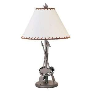    Buffalo Figurine Base Wrought Iron Table Lamp: Home Improvement