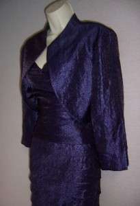   HOWARD Purple Shutter Pleat Formal Gown dress & Jacket 16 NWT  