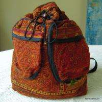 Vintage Fabric Hmong Hill Tribe Embroider Backpack P7  