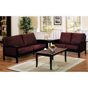 pc microfiber fabric upholstered milano style sofa and love seat set 