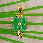 Fashion Imperial Green Jade Four leaf Clover Beads Gemstone Pendant 