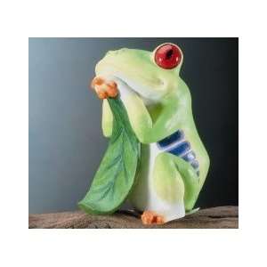  Mini Green Tree Frog Resting On Leaf 5679 