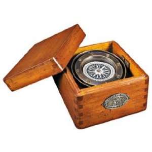    Wood and Solid Brass Boxed Lifeboat Compass: Sports & Outdoors
