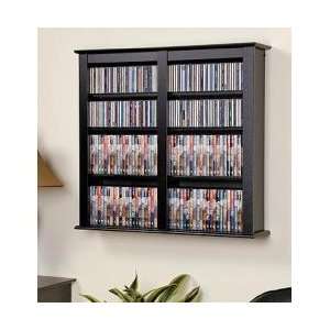   Wall CD DVD Media Storage (Black) (34 x 33 x 8.25): Home & Kitchen