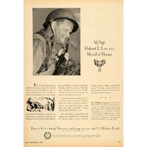 1952 Ad U.S. Defense Bonds Hubert L. Lee Medal Honor   Original Print 
