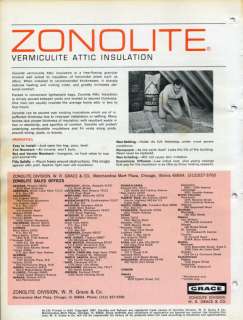 1967 W R GRACE Co Zonolite Catalog Vermiculite Asbestos  