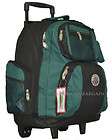 Transworld Green 18 Rolling Wheeled Backpack Book Bag (12 colors)