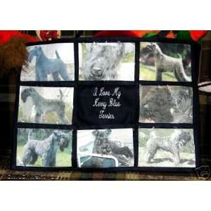   Kerry Blue Terrier Personalized Photo Tote Bag Navy Blue: Kitchen