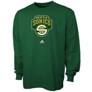   SuperSonics Green Primary Logo Long Sleeve T shirt: Sports & Outdoors