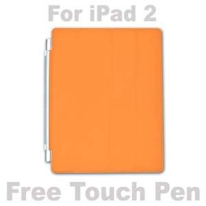  Apple Ipad 2 Polyurethane Smart Cover   Orange + Free 