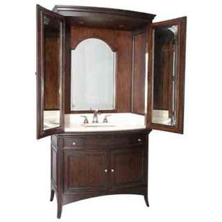 Verrone Sink Armoire Black Rubbed Finish Marble Top  