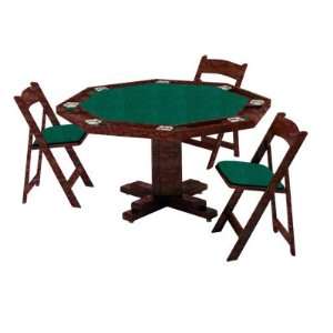  Kestell 52 Pedestal Base Mahogany Oak Poker Table with 