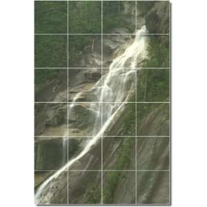 Waterfalls Photo Backsplash Tile Mural 24  17x25.5 using (24) 4.25x4 