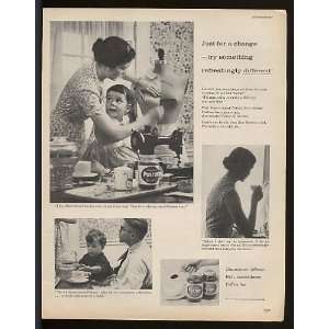  1957 Postum Cereal Beverage Woman Sewing Print Ad (12062 