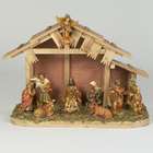 KSA 11 Piece Christmas Nativity Set with Wooden Stable