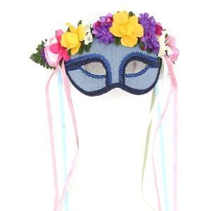 Hippie Flower Child Denim Mask