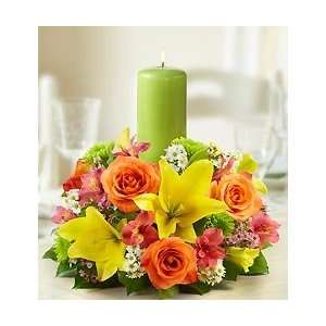 Flowers by 1800Flowers   Fields of Europe Centerpiece with Pillar 