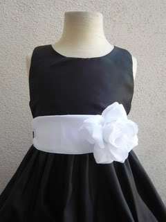 Z5 black & white flower girl dress PO1 SIZE 2 4 6 8 10  