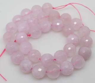 12mm faceted rose Quartz loose beads gem 15long  