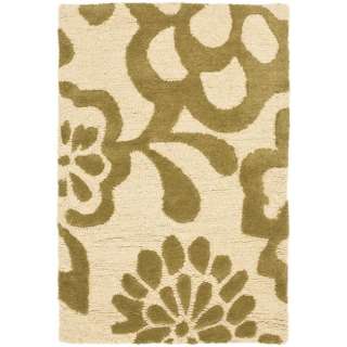 Soho Beige/ Green New Zealand Wool Carpet Area Rug 2 x 3  