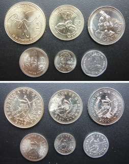 Guatemala coins set of 6 pieces UNC  
