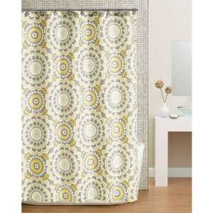   Gray White Bohemian Floral Fabric Shower Curtain: Home & Kitchen