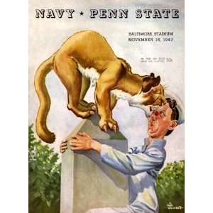  Historic Game Day Program Cover Art   NAVY (H) VS PENN STATE 